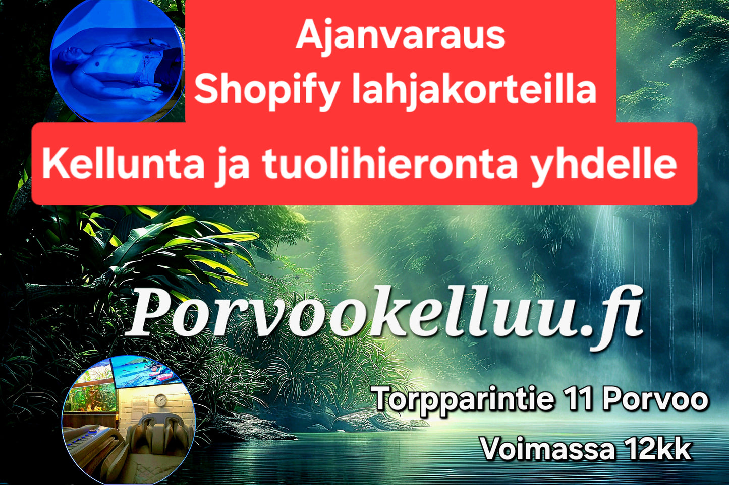 5. Ajanvaraus kellunta yhdelle - Porvoo Kelluu Shopify-lahjakortti